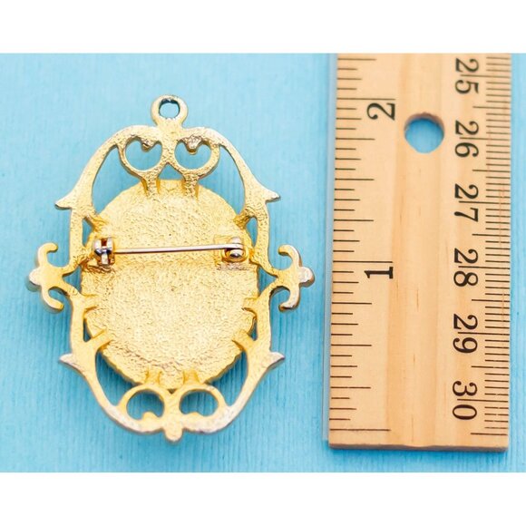 Vintage Royal Mirror Brooch N20 - Picture 2 of 2
